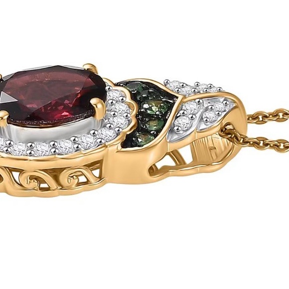 Rhodolite Garnet and Multi Gemstone 2.75 ctw Regal Bloom Pendant Necklace - Picture 3 of 6